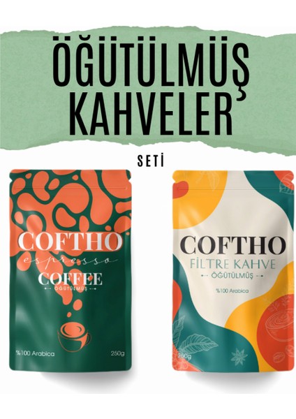 Öğütülmüş Kahveler Seti Filtre ve Espresso Kahve Arabica (Öğütülmüş) 2 x 250 G