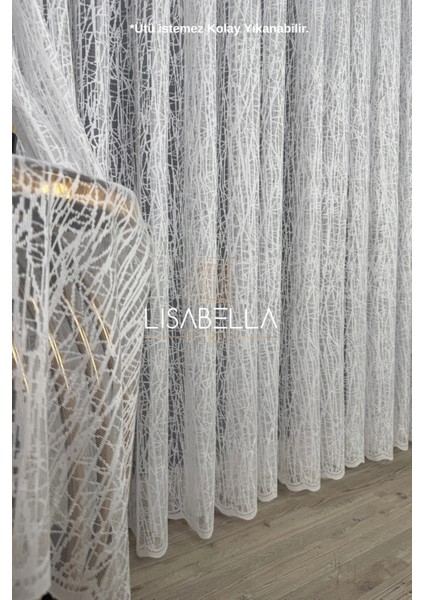 Kabuğun Işıltısı Ağır Gramajlı Örme Tül (1x2.5 Pile Dikişli) Ütü Istemez. fiyatları