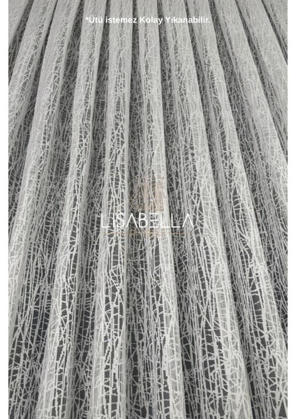 Kabuğun Işıltısı Ağır Gramajlı Örme Tül (1x2.5 Pile Dikişli) Ütü Istemez. indirimleri