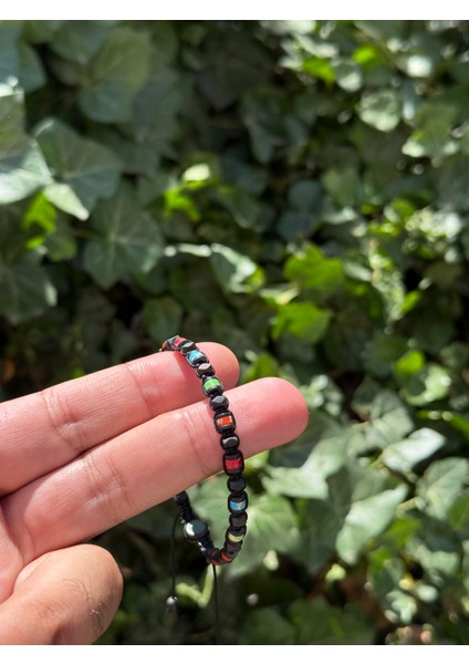 Varisit, Hematit Bileklik - Iden Black Mix Bileklik - Tasarım Bileklik 4mm Ayarlanabilir modelleri