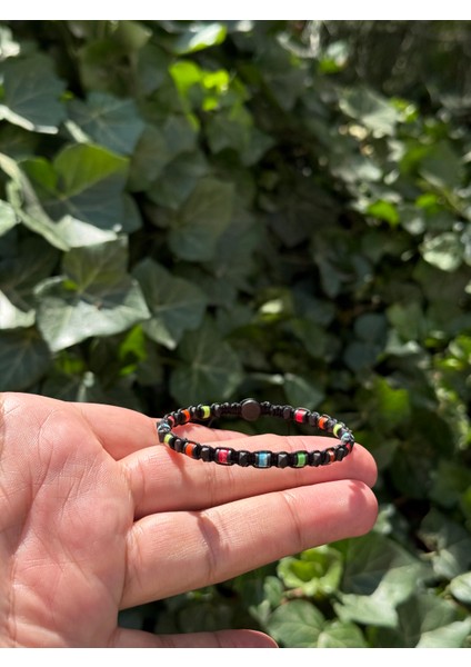 Varisit, Hematit Bileklik - Iden Black Mix Bileklik - Tasarım Bileklik 4mm Ayarlanabilir fırsatları