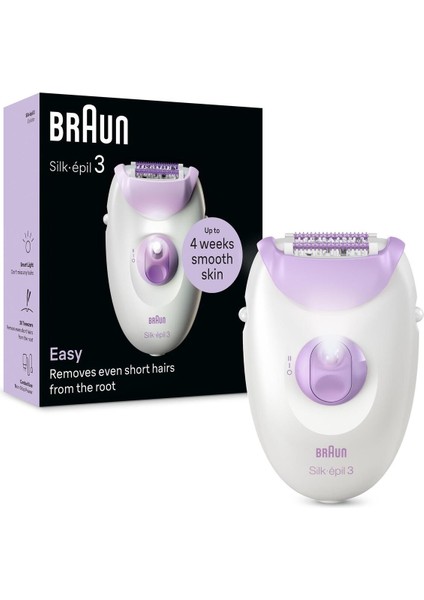 Silk-Épil 3 3-000 Epilatör 20 Cımbızlı 2 Hızlı Yıkanabilir Başlık Kuru Kullanım Kablolu