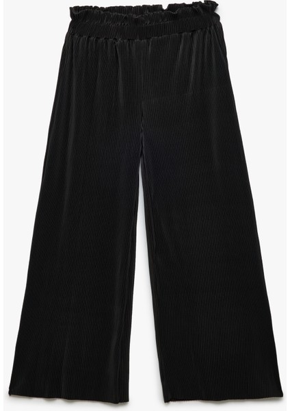 Yeni Sezon Dokulu Beli Lastikli Bol Paça Pantolon
