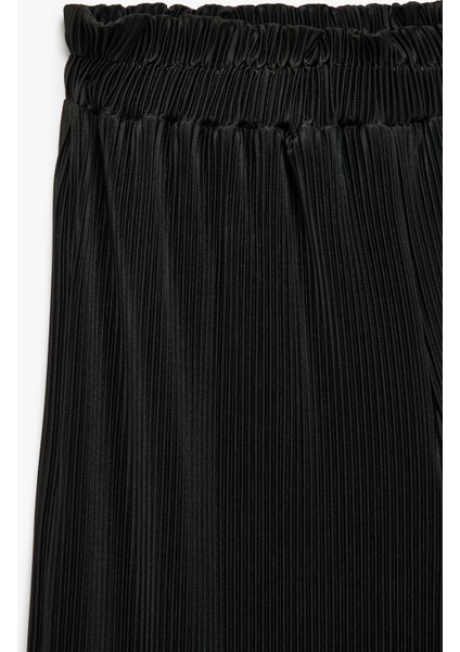 Yeni Sezon Dokulu Beli Lastikli Bol Paça Pantolon modelleri