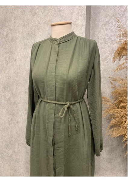 25Y1951 Tunik Omuzları Büzgülü Müslin Kumaş - Eylül - 25Y1951 - Haki - 1 modelleri