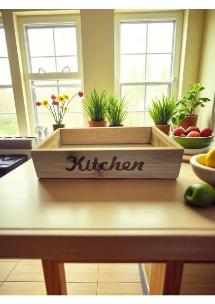 Bambu Masa Üstü Taşınabilir Sosluk ve Peçetelik, Bambu Tezgah Üstü Ketçap,-Mayonez ve Hardallık, Taşınabilir Bambu Sosluk (24 * 14.5 * 22CM)