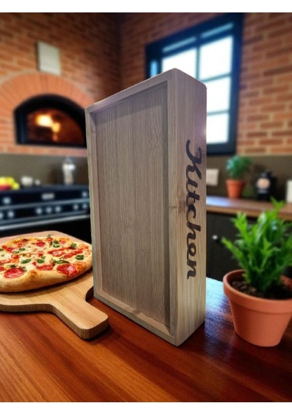 Bambu Masa Üstü Taşınabilir Sosluk ve Peçetelik, Bambu Tezgah Üstü Ketçap,-Mayonez ve Hardallık, Taşınabilir Bambu Sosluk (24 * 14.5 * 22CM) modelleri