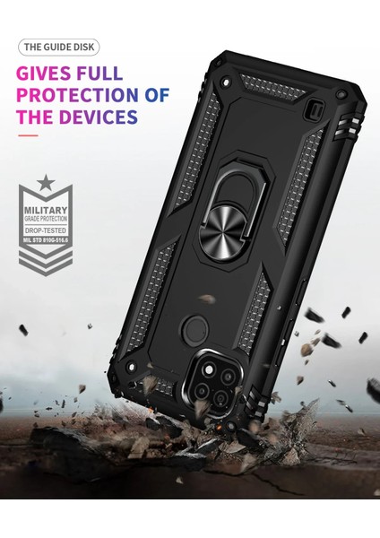 Realme C21 Kılıf Sofya Yüzüklü Silikon Kapak - Siyah Arbkd fırsatları