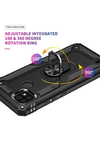 Realme C21 Kılıf Sofya Yüzüklü Silikon Kapak - Siyah Arbkd indirimleri