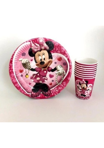 Renkli Minnie Mouse Doğum Günü Parti Seti, 8 Kişilik, Eğlenceli Konsept Malzemeleri fiyatları