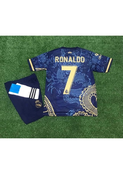 Real Madrid Dragon Mavi Ronaldo Çocuk Forması 4 Lü Set