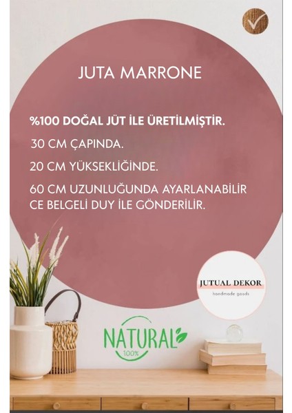 Jüt Halatlı Huni Avize Vintage Huni Form Hasır Avize – Rustik Aydınlatma fırsatları