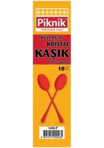 Renkli 10'lu Kristal Kaşık Seti, Kullan-At, Şık ve Pratik Kullanım Sağlar.