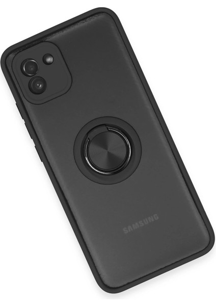 Samsung Galaxy A03 Kılıf Montreal Yüzüklü Silikon Kapak - Siyah Arbkd modelleri