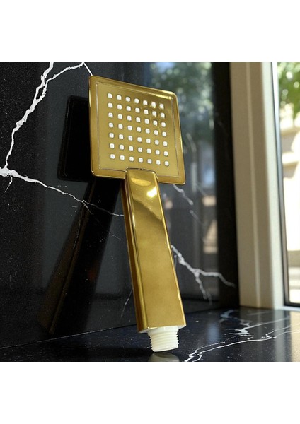Anf Kare Gold Renkli Modern Duş Başlığı