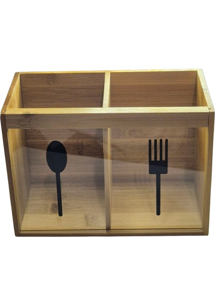 2 Bölmeli Bambu Kaşıklık ve Çubukluk Organizatör, Ahşap Mutfak Gereçleri fiyatları