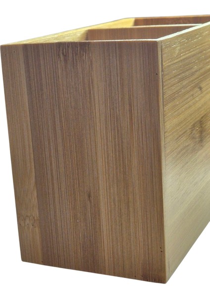 2 Bölmeli Bambu Kaşıklık ve Çubukluk Organizatör, Ahşap Mutfak Gereçleri fırsatları