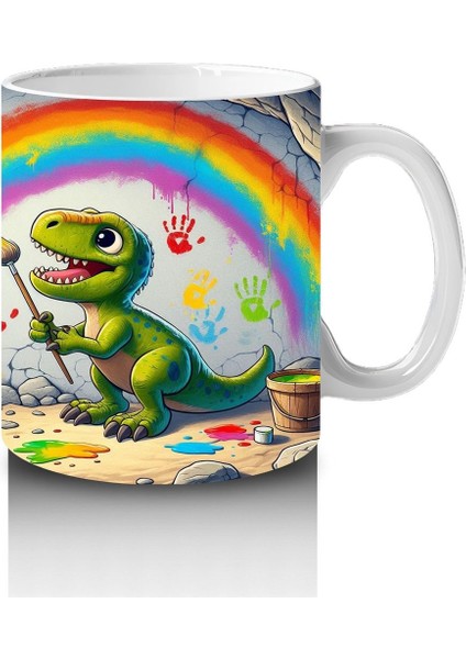 Çocuklara Sütü Sevdiren Sanatçı Dinozor Kupa Bardak modelleri