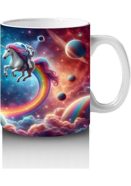 Çocuklara Sütü Sevdiren Kozmik Gökkuşağı Unicorn Yolculuğu Kupa Bardak modelleri
