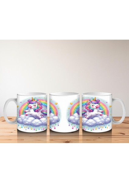 Çocuklara Sütü Sevdiren Gökyüzünde Parıldayan Unicorn Kupa Bardak fırsatları