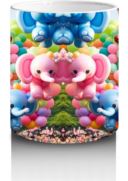 Çocuklara Sütü Sevdiren Renkli Balon Hayvanlar Desenli Kupa Bardak fiyatları