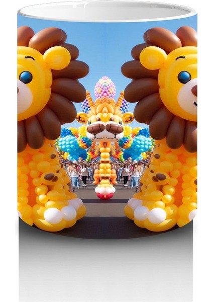 Çocuklara Sütü Sevdiren Balon Figürlü Sevimli Aslan ve Fil Desenli Kupa Bardak fiyatları