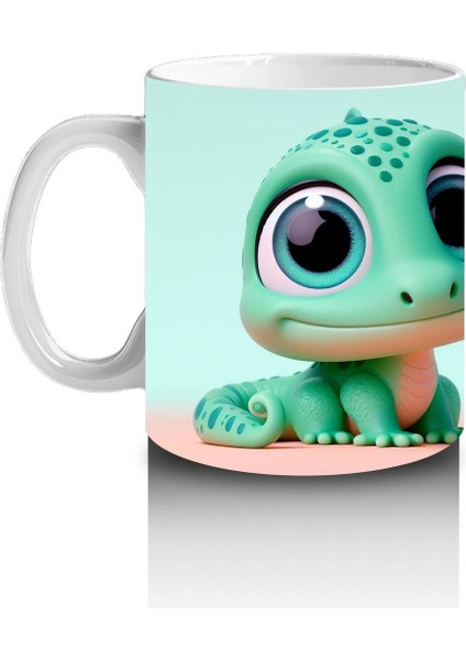 Çocuklara Sütü Sevdiren Neşeli Bukalemun Kupa Bardak