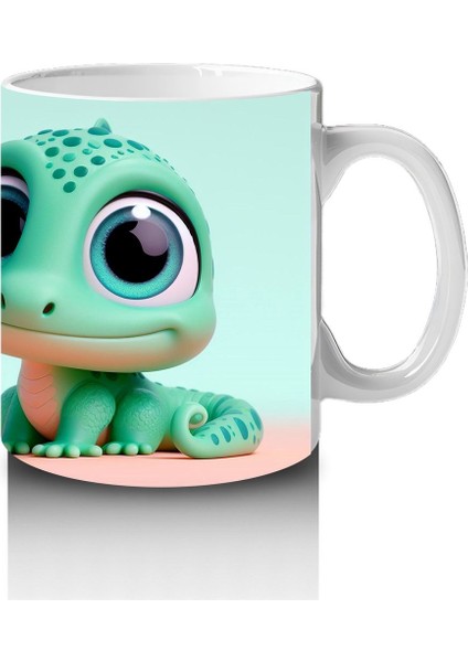 Çocuklara Sütü Sevdiren Neşeli Bukalemun Kupa Bardak modelleri