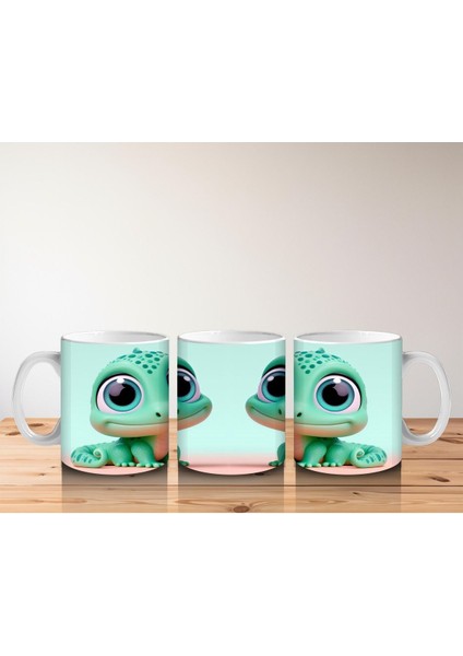 Çocuklara Sütü Sevdiren Neşeli Bukalemun Kupa Bardak fırsatları