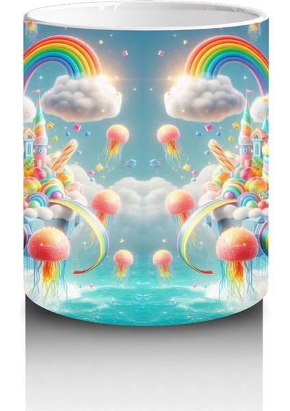 Çocuklara Sütü Sevdiren Balonlu Gökkuşağı Şatosu Kupa Bardak fiyatları