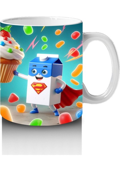 Çocuklara Sütü Sevdiren Şeker Robotlu Cupcake Kupa Bardak modelleri