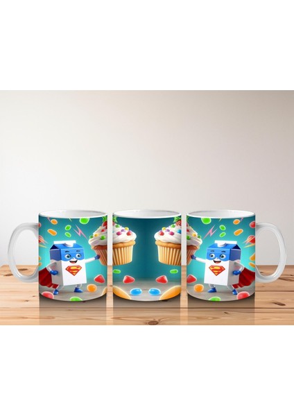 Çocuklara Sütü Sevdiren Şeker Robotlu Cupcake Kupa Bardak fırsatları