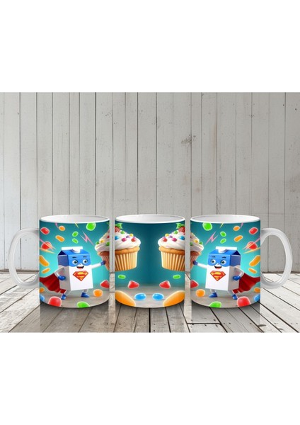 Çocuklara Sütü Sevdiren Şeker Robotlu Cupcake Kupa Bardak indirimleri
