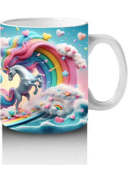 Çocuklara Sütü Sevdiren Gökkuşağı Dalga Şöleni Kupa Bardak modelleri