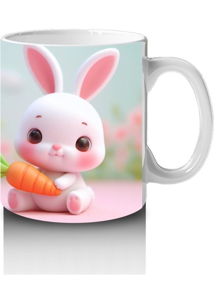 Çocuklara Sütü Sevdiren Havuçlu Neşeli Tavşan Kupa Bardak modelleri