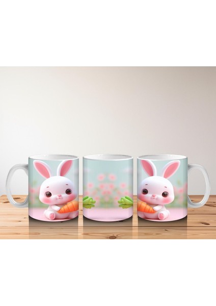 Çocuklara Sütü Sevdiren Havuçlu Neşeli Tavşan Kupa Bardak fırsatları