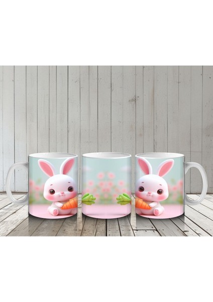 Çocuklara Sütü Sevdiren Havuçlu Neşeli Tavşan Kupa Bardak indirimleri