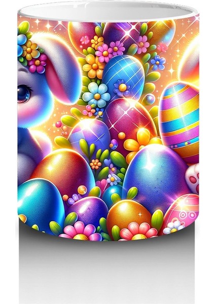 Çocuklara Sütü Sevdiren Çiçek Taclı Paskalya Tavşanı Kupa Bardak fiyatları