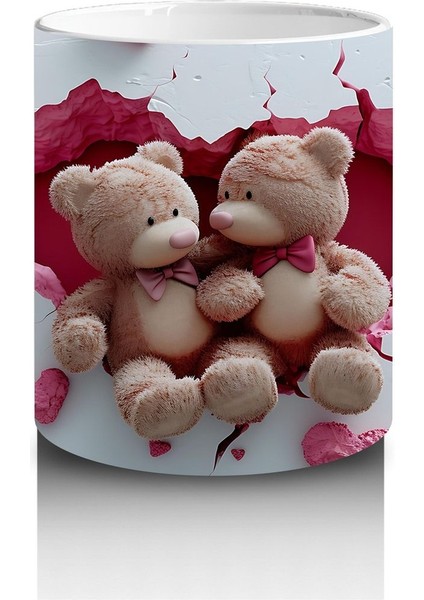 Çocuklara Sütü Sevdiren Kalp Çatlağından Bakan Peluş Ayıcıklar Kupa Bardak fiyatları