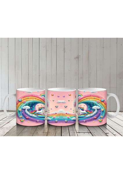 Çocuklara Sütü Sevdiren Sörfçü Gökkuşağı Unicorn Kupa Bardak indirimleri
