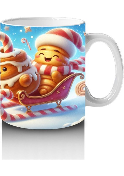 Çocuklara Sütü Sevdiren Kızaklı Kurabiye Neşesi Kupa Bardak modelleri