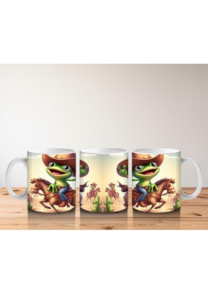 Çocuklara Sütü Sevdiren Atlı Kovboy Kurbağa Kupa Bardak fırsatları