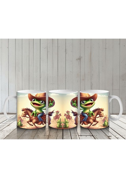 Çocuklara Sütü Sevdiren Atlı Kovboy Kurbağa Kupa Bardak indirimleri