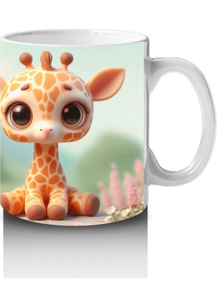 Çocuklara Sütü Sevdiren Zarif Zürafa Yavrusu Kupa Bardak modelleri