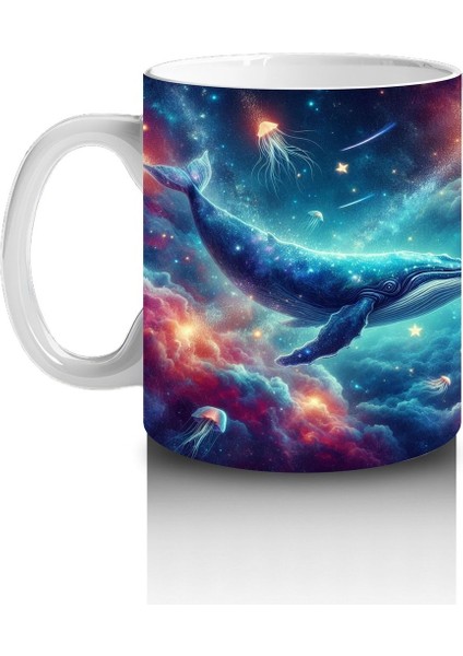 Çocuklara Sütü Sevdiren Uzay Balinaları Kupa Bardak