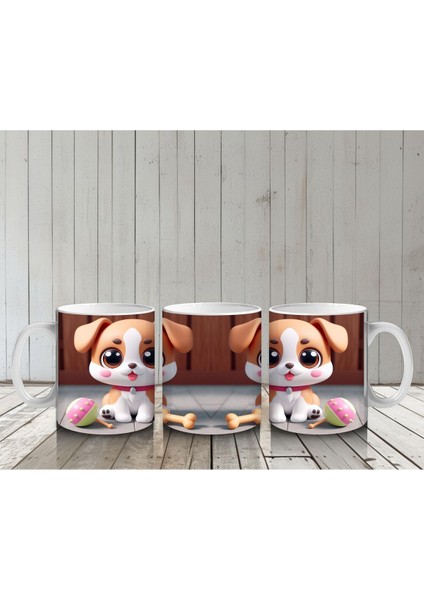 Çocuklara Sütü Sevdiren Neşeli Yavru Köpek Kupa Bardak indirimleri