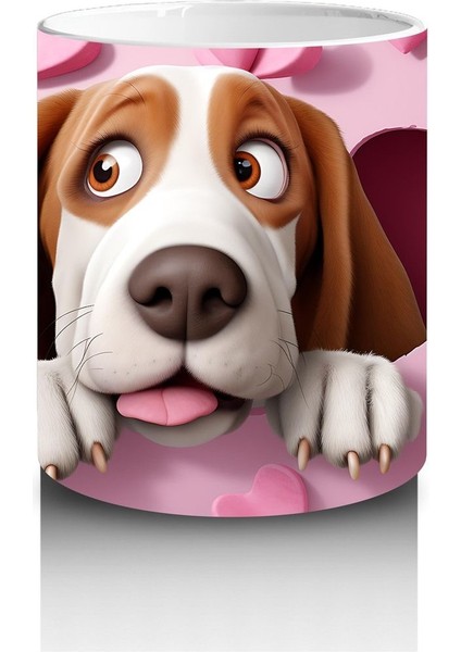 Çocuklara Sütü Sevdiren Kalp Duvarından Bakan Meraklı Köpek Kupa Bardak fiyatları