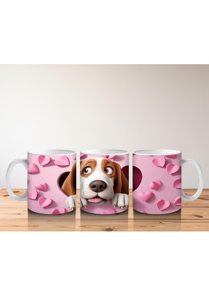 Çocuklara Sütü Sevdiren Kalp Duvarından Bakan Meraklı Köpek Kupa Bardak fırsatları