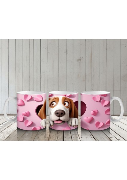 Çocuklara Sütü Sevdiren Kalp Duvarından Bakan Meraklı Köpek Kupa Bardak indirimleri