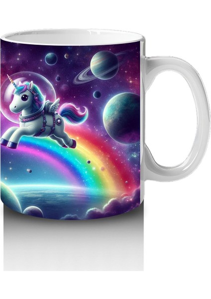 Çocuklara Sütü Sevdiren Astronot Unicorn Yolculuğu Kupa Bardak modelleri